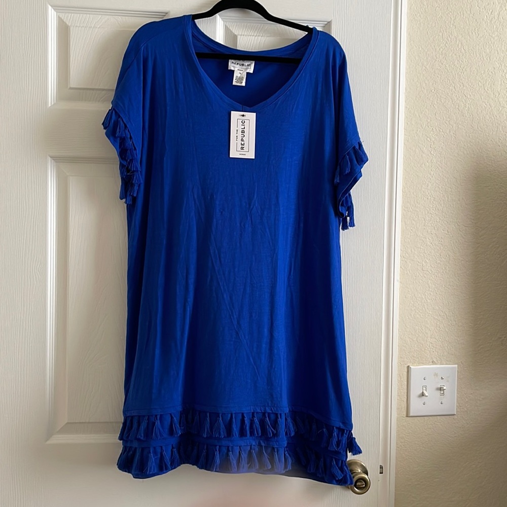 Plus Size Blue Cotton dress! Never worn NWT